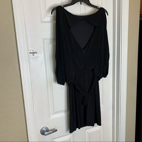Jessica Simpson Open Back Drop Waist Black Dress Size 10 - Picture 8 of 12